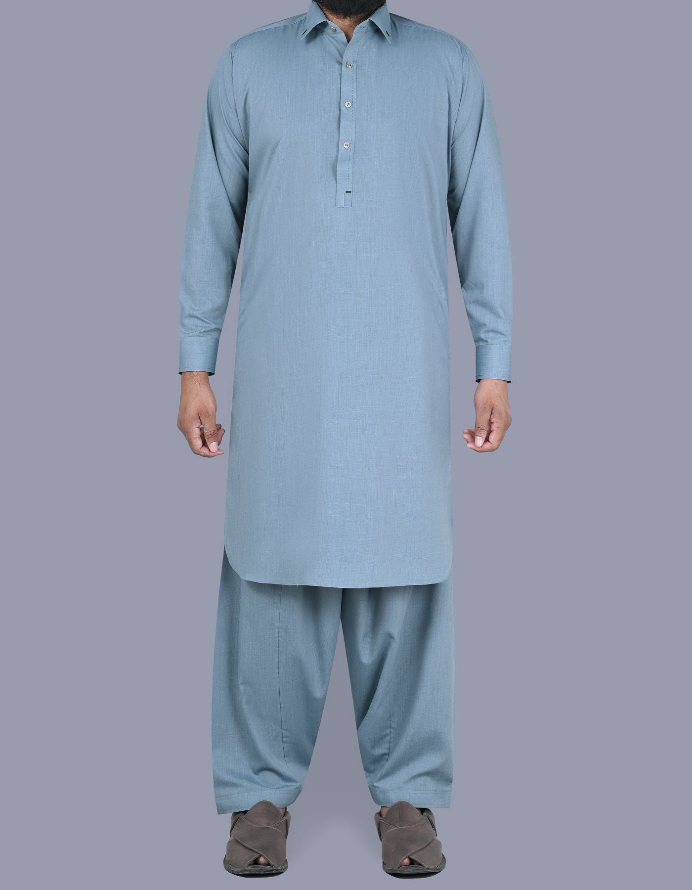 L Grey Texture Kameez Shalwar KS2515-1R-XS