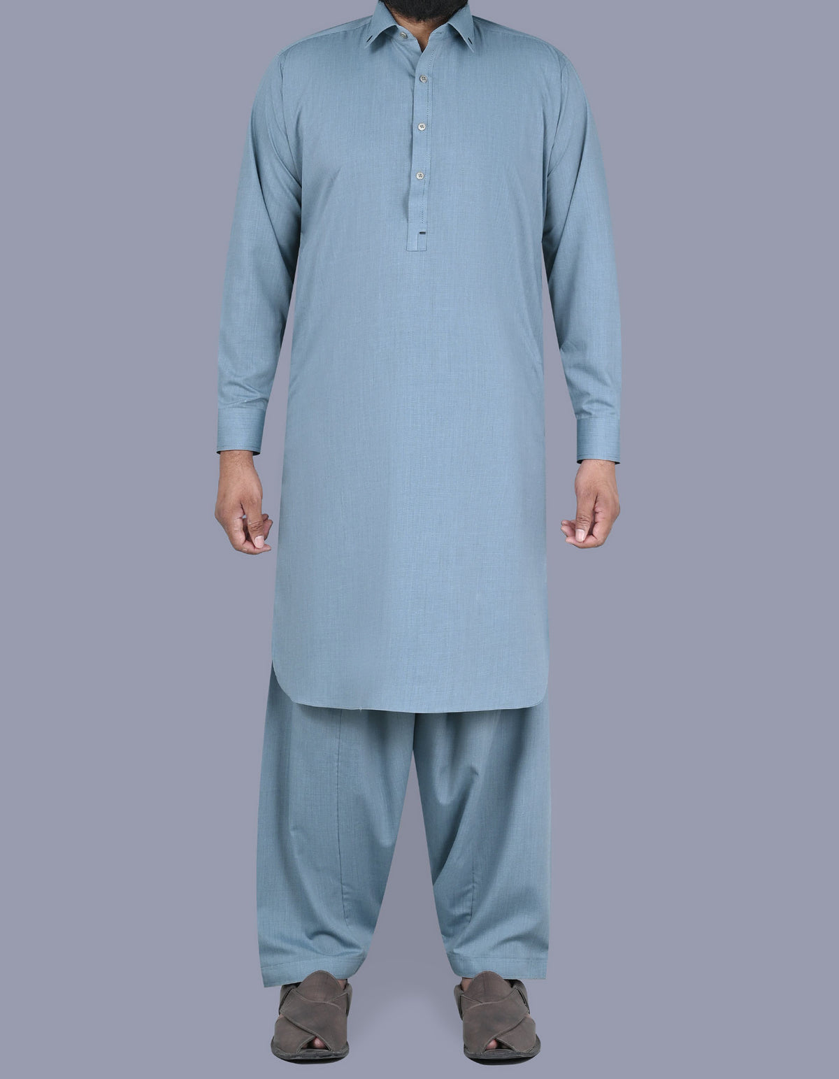 L Grey Texture Kameez Shalwar KS2515-1S-XS