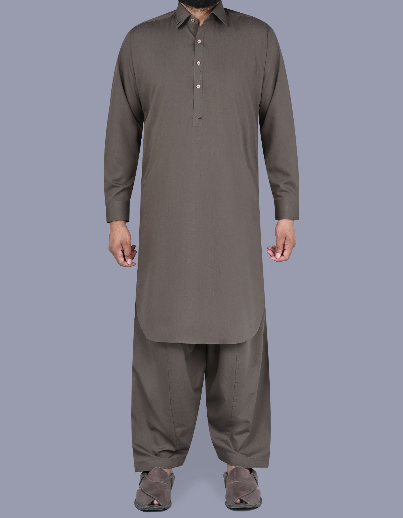 Brown Texture Kameez Shalwar KS2515-2S-XS