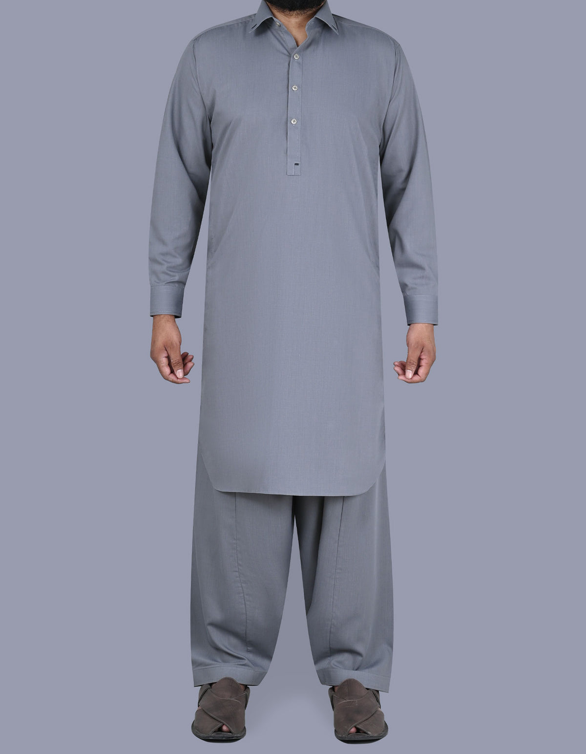 Grey Texture Kameez Shalwar KS2515-4S-XS