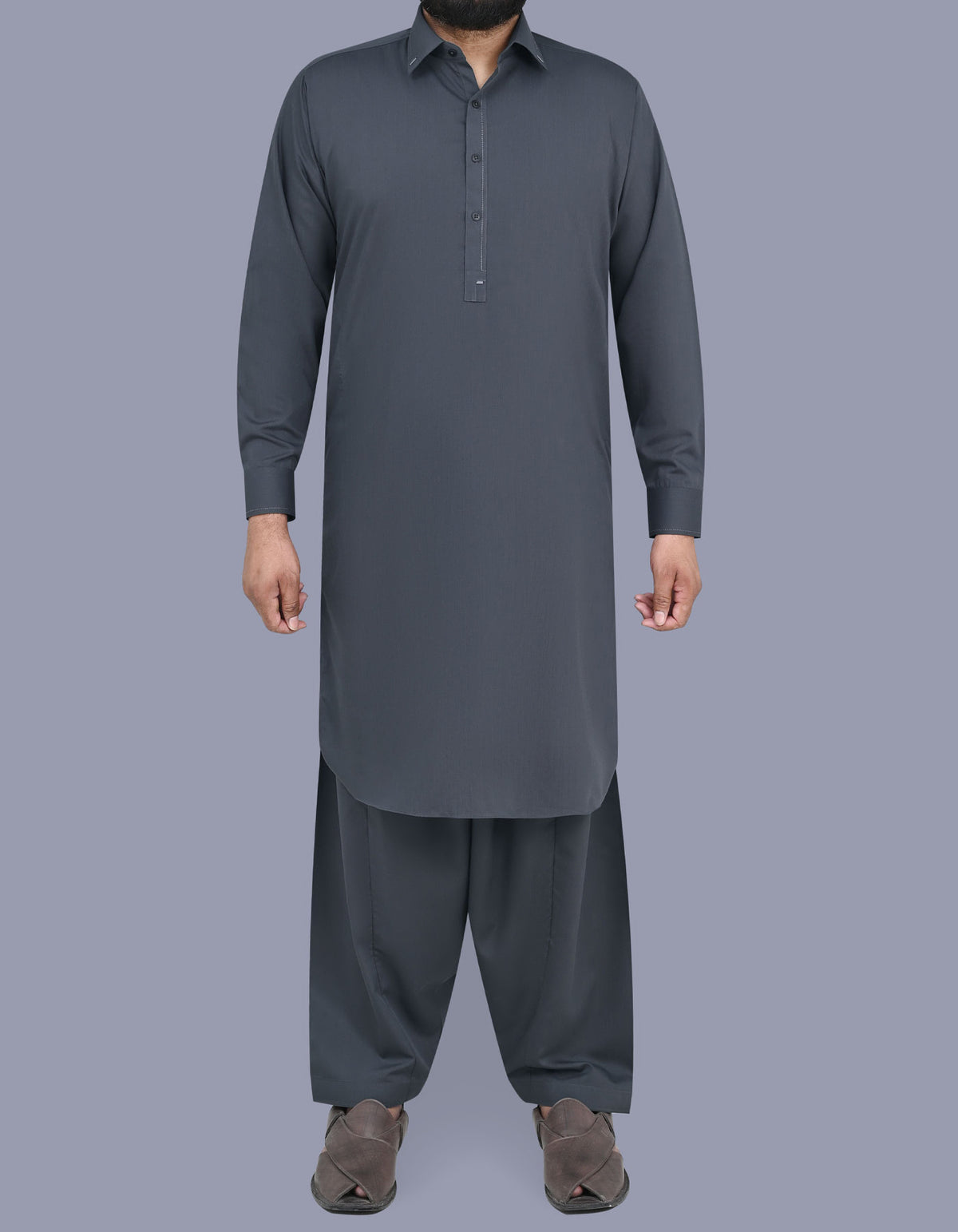 Charcoal Texture Kameez Shalwar KS2515-5R-XS
