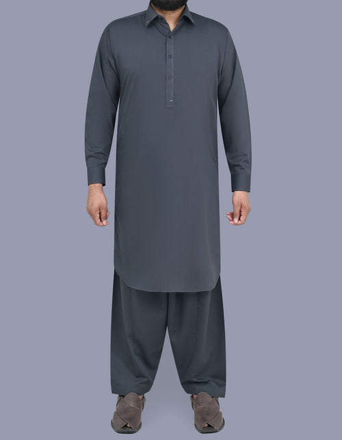 Charcoal Texture Smart Fit Kameez Shalwar