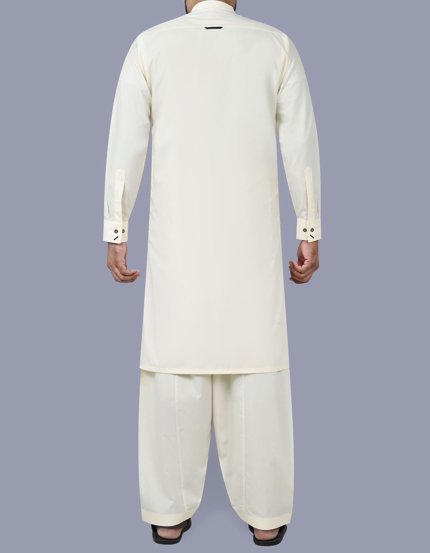 Cream Plain Kameez Shalwar KS2517-5S-L