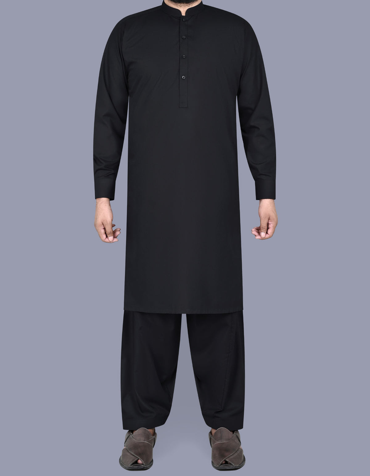 Navy Plain Kameez Shalwar KS2518-4R-XS