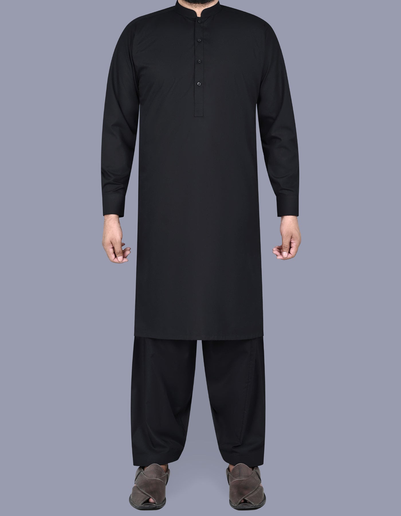 Navy Plain Kameez Shalwar KS2518-4S-XS