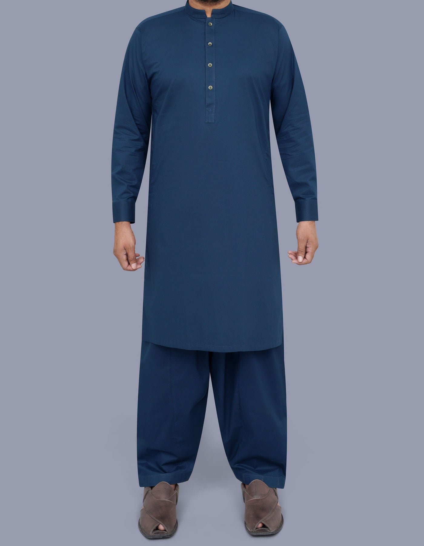 Navy Plain Kameez Shalwar KS2520-1R-XS