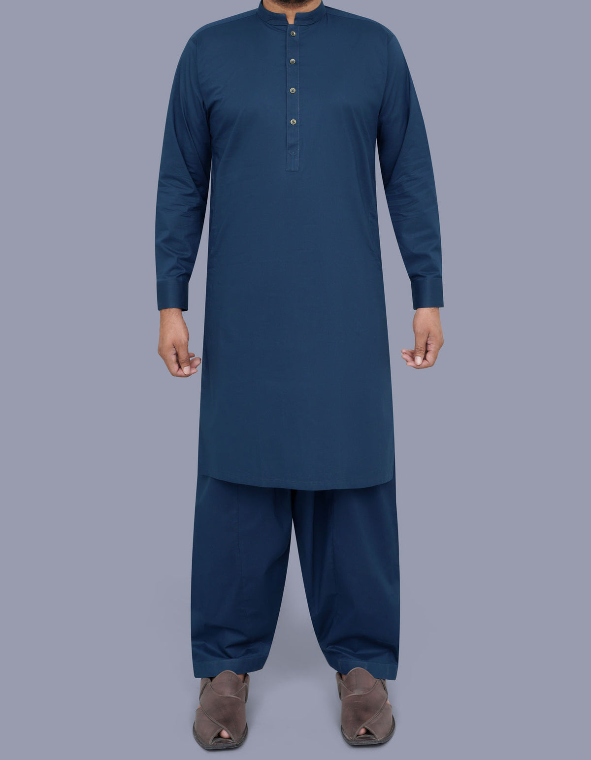 Navy Plain Kameez Shalwar KS2520-1R-XS