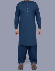 Navy Plain Kameez Shalwar KS2520-1S-XS