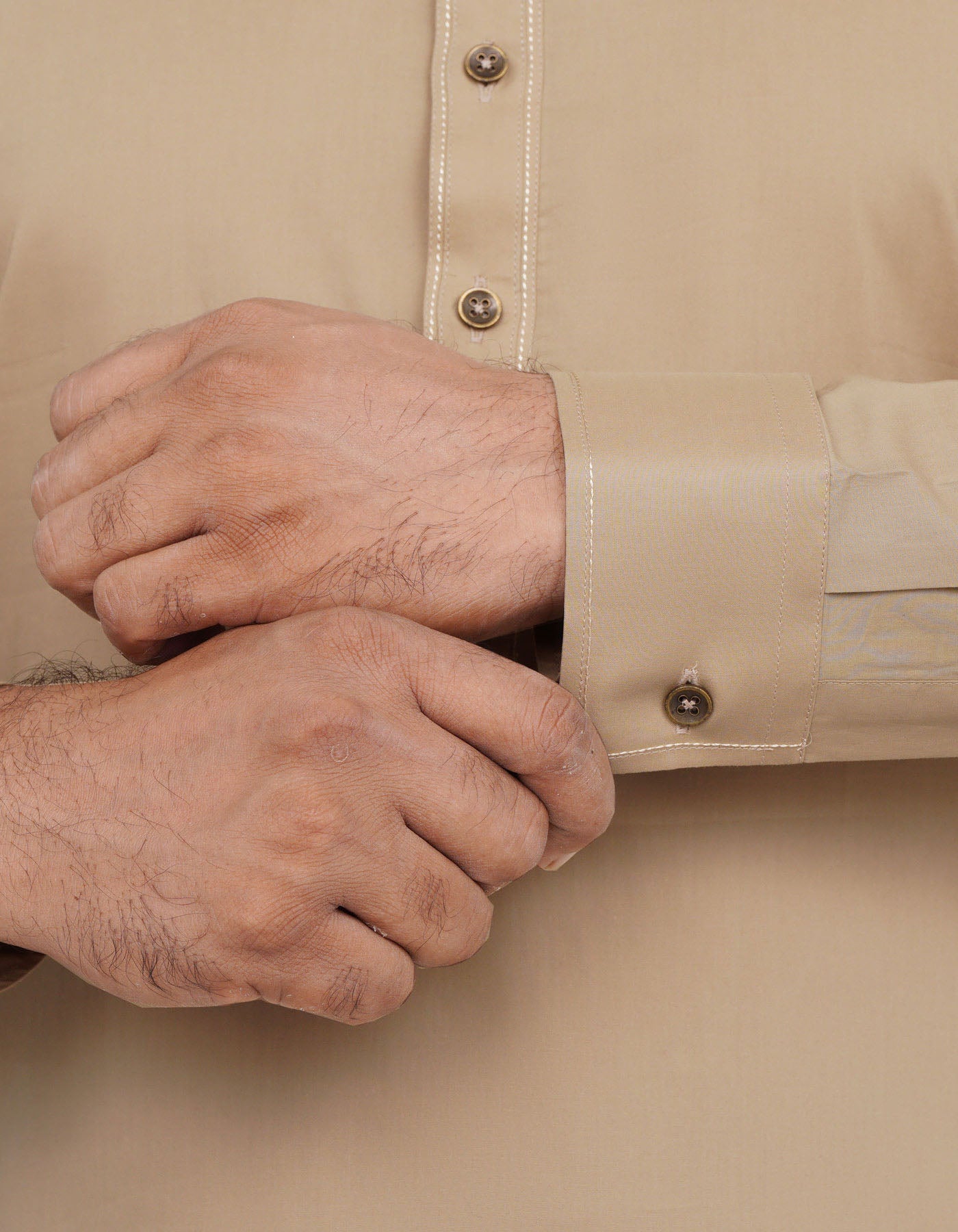 Khaki Plain Kameez Shalwar KS2524-1R-M