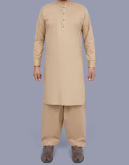Khaki Plain Kameez Shalwar KS2524-1S-XS