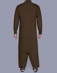 Brown Plain Kameez Shalwar KS2533R-L
