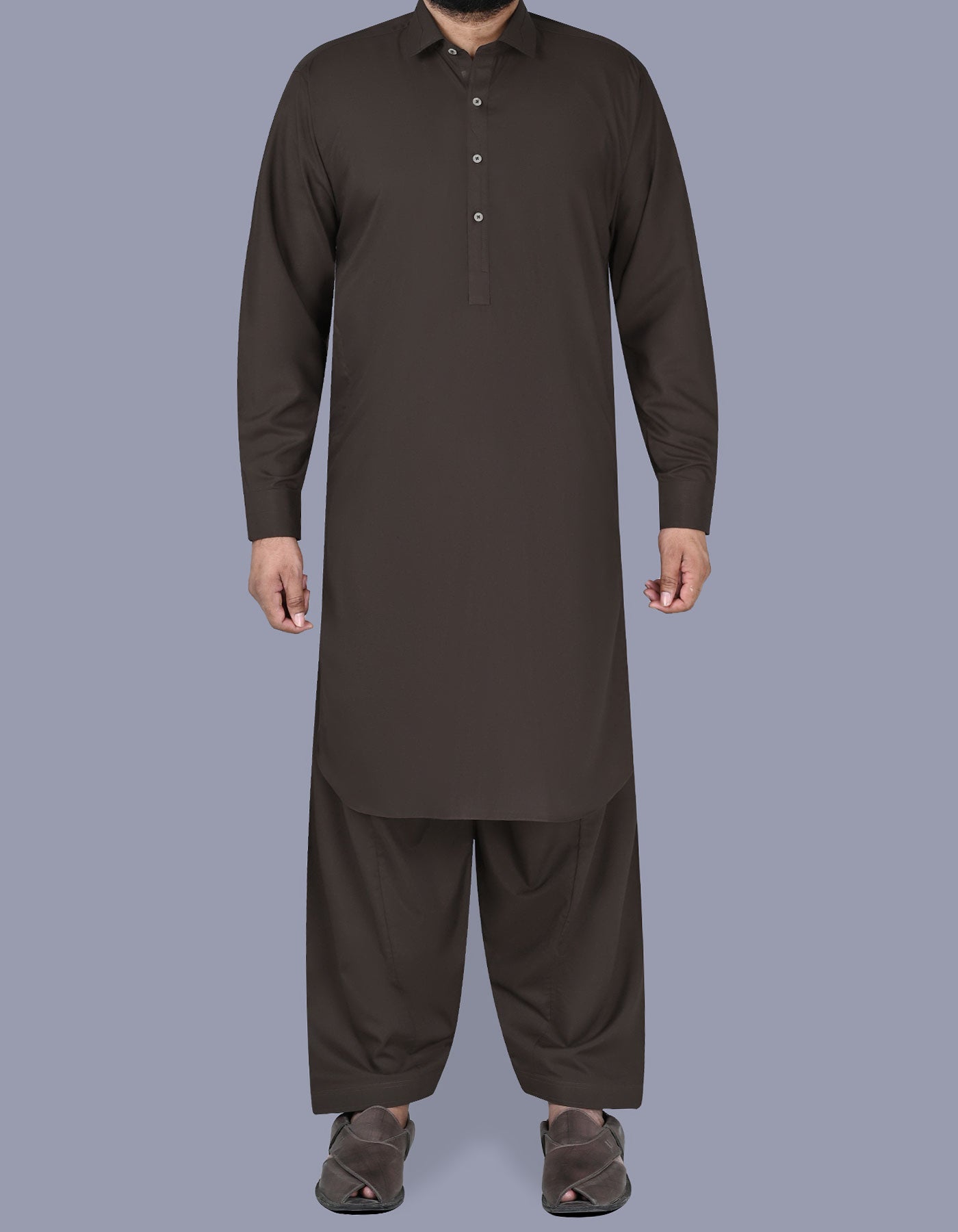 Chocolate Plain Kameez Shalwar KS2534S-XS