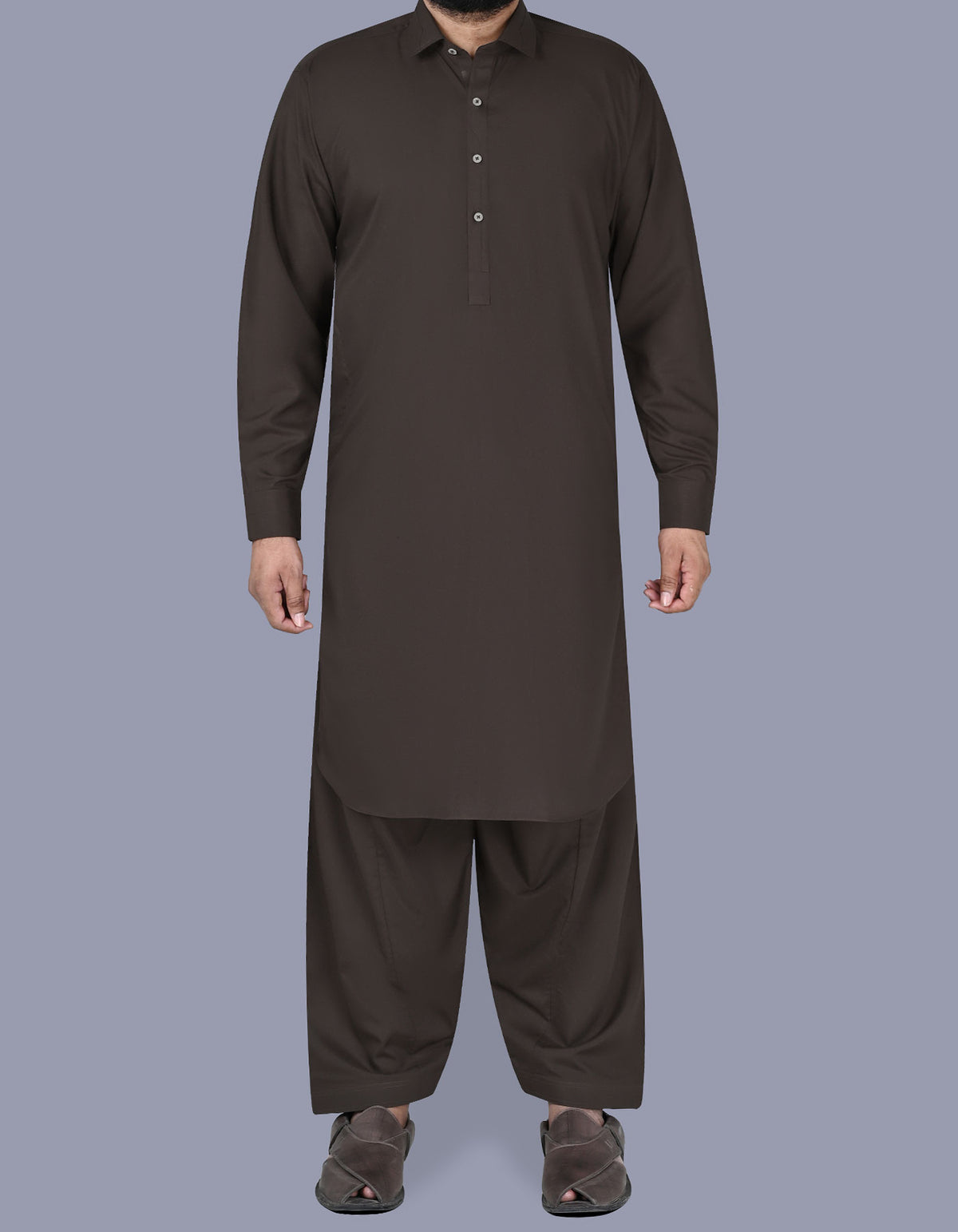 Chocolate Plain Kameez Shalwar KS2534S-XS