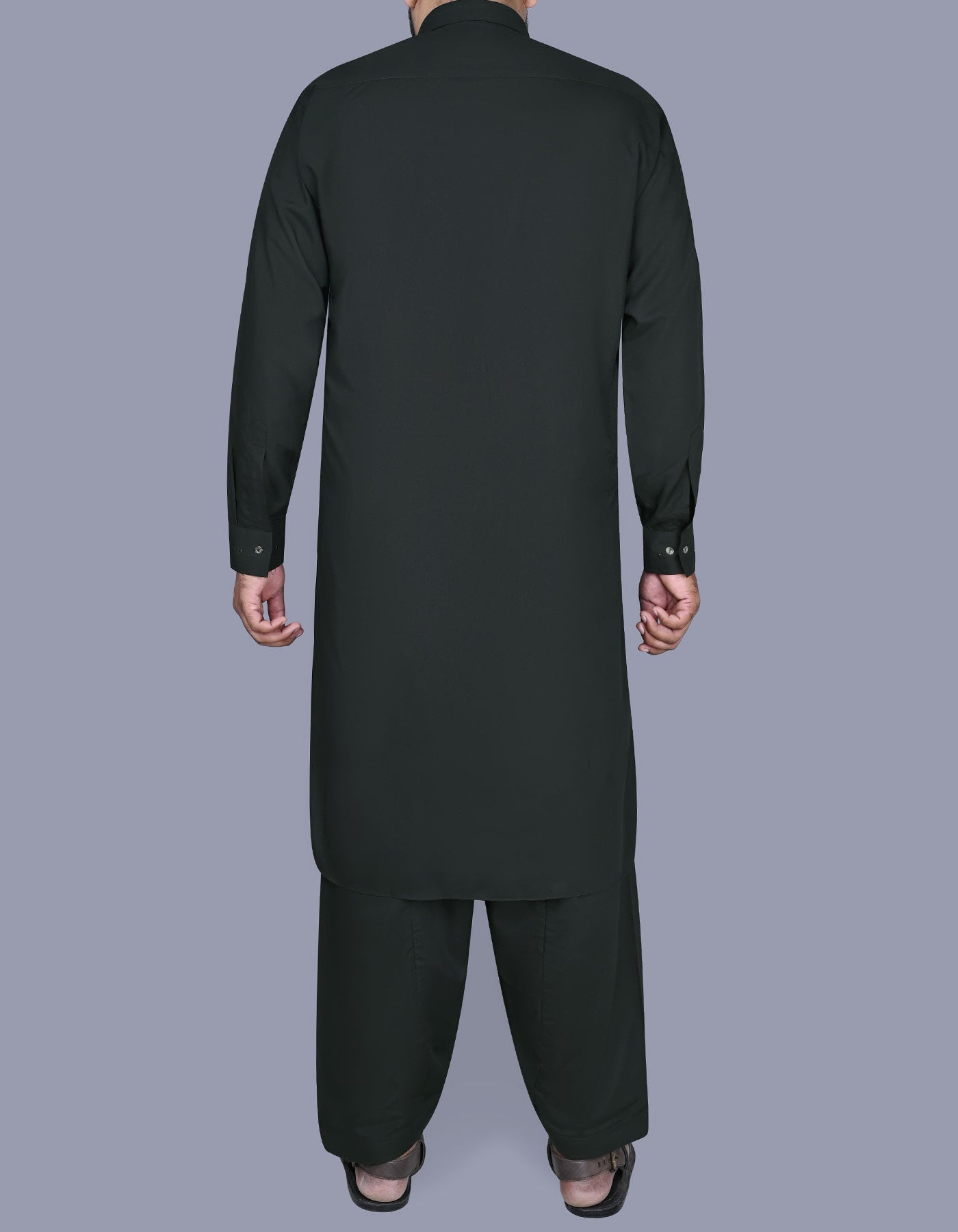 D Green Plain Kameez Shalwar KS2535S-L