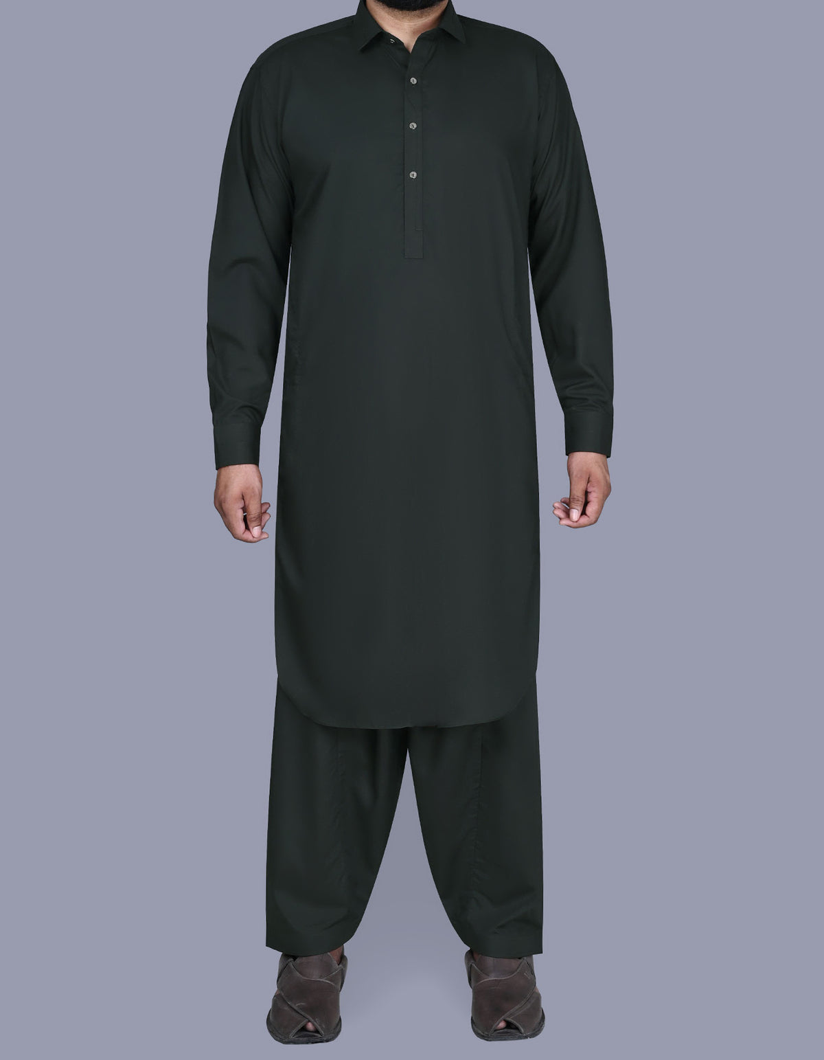 D Green Plain Kameez Shalwar KS2535S-XS