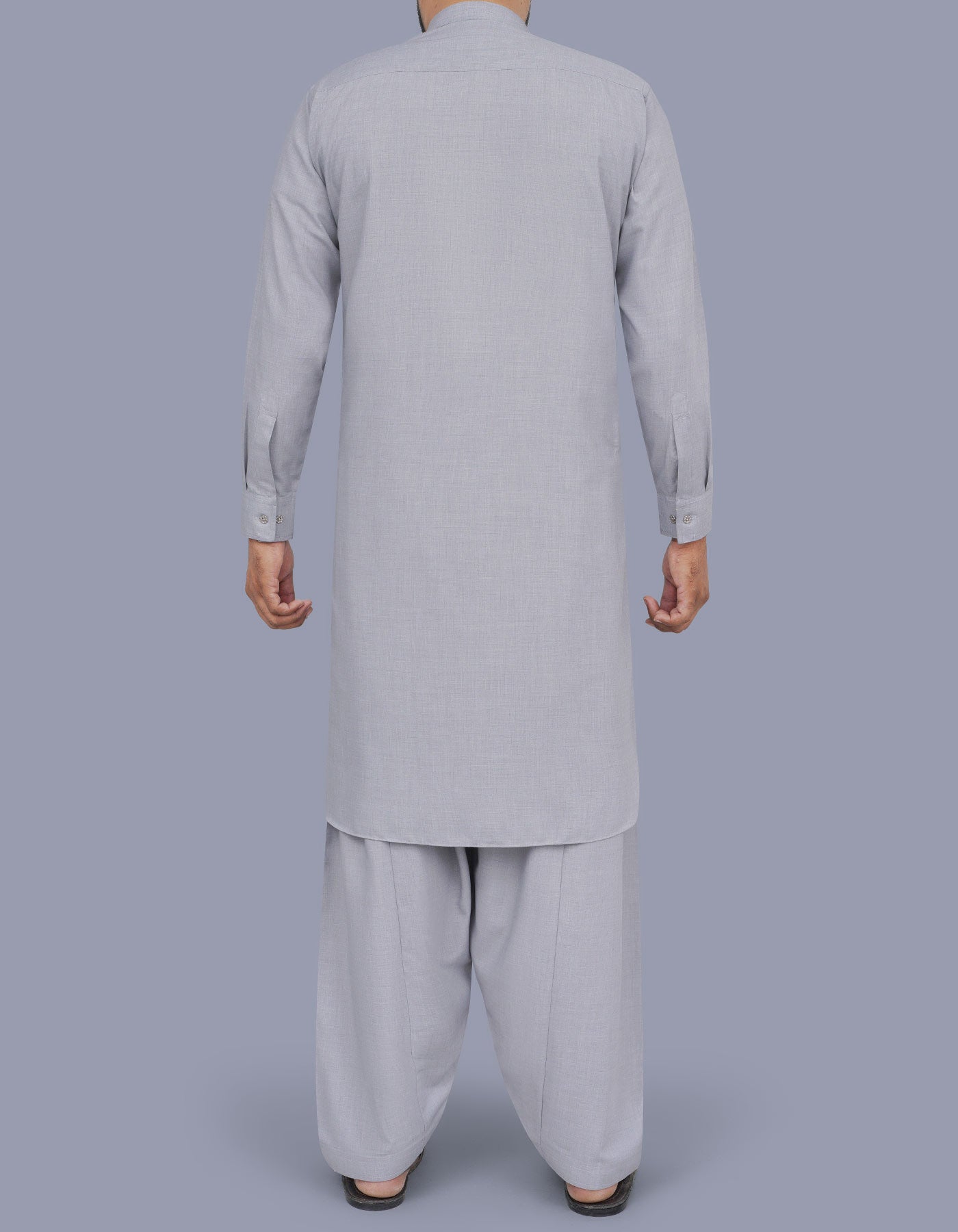 L Grey Texture Kameez Shalwar KS2541R-L