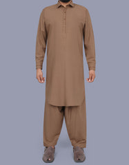 L Brown Texture Kameez Shalwar KS2548R-XS