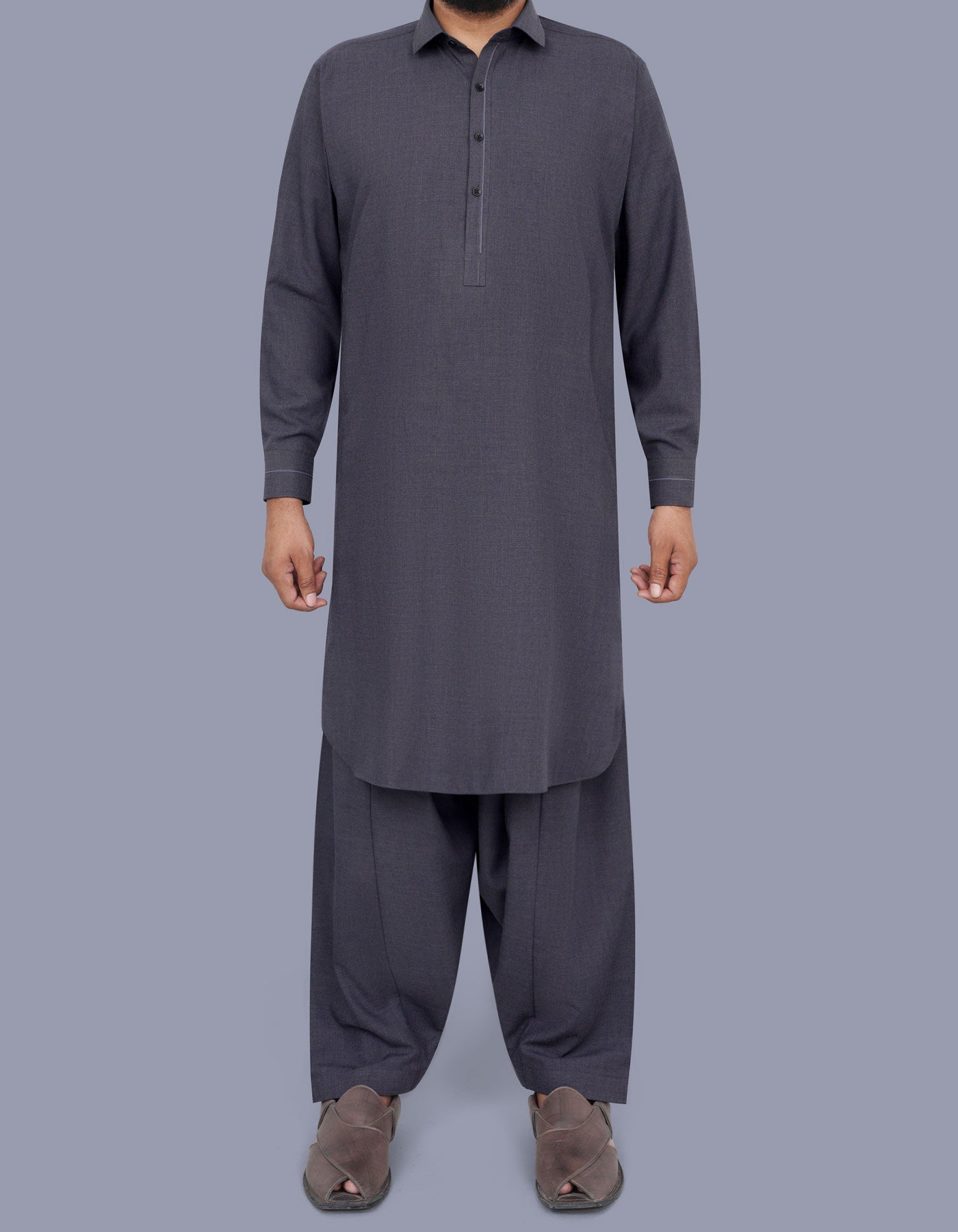 Charcoal Texture Kameez Shalwar KS2549S-XS