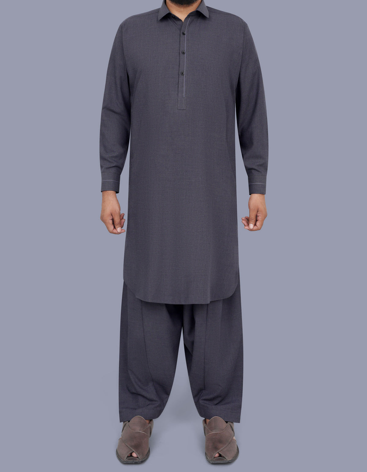 Charcoal Texture Kameez Shalwar KS2549S-XS