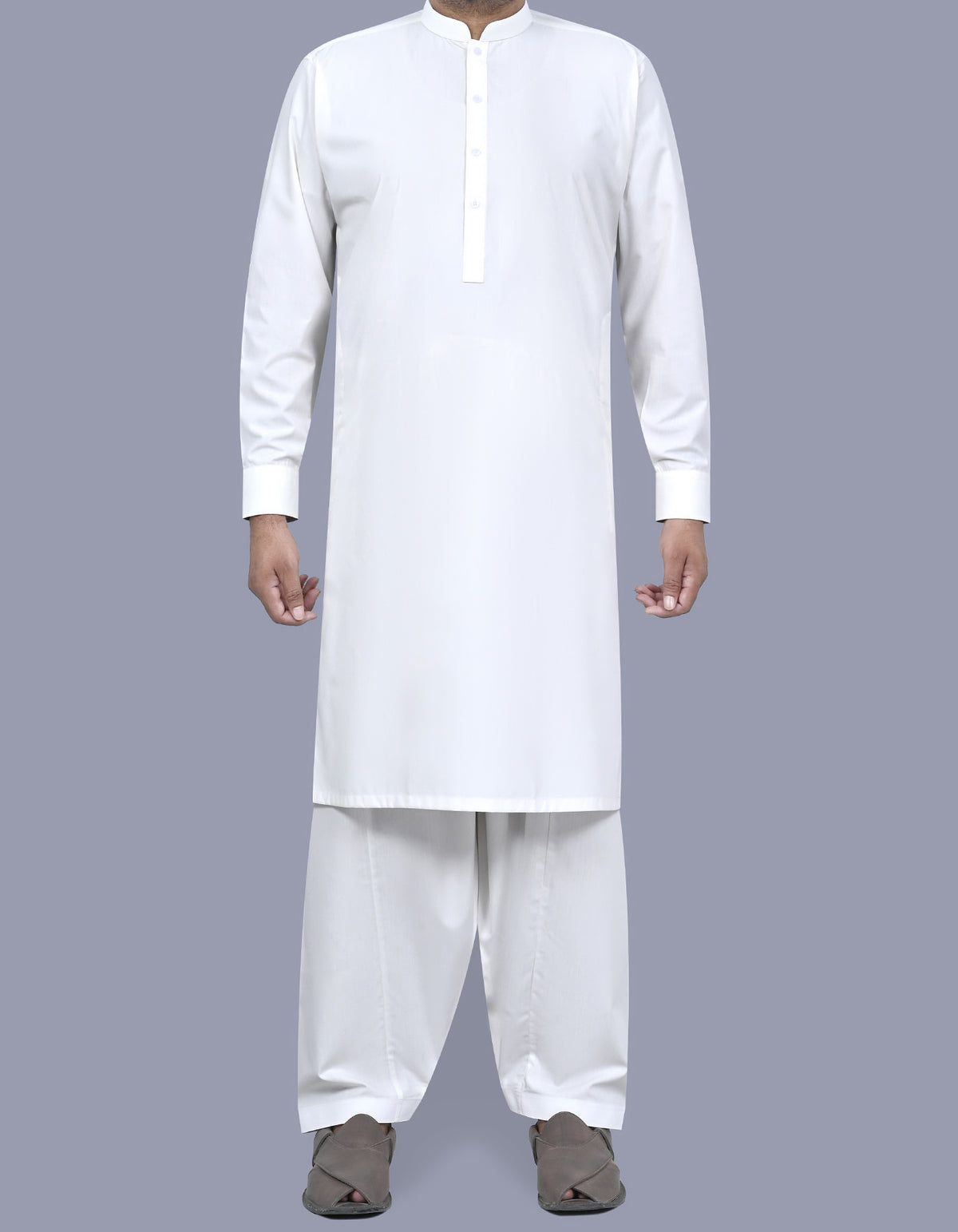 Off White Plain Kameez Shalwar KS2554S-XS