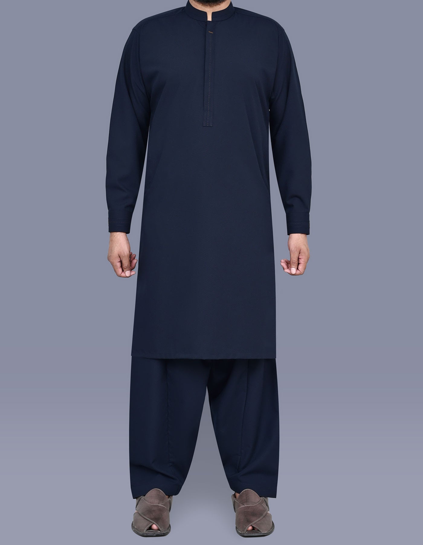 Navy Plain Kameez Shalwar KS2558R-XS