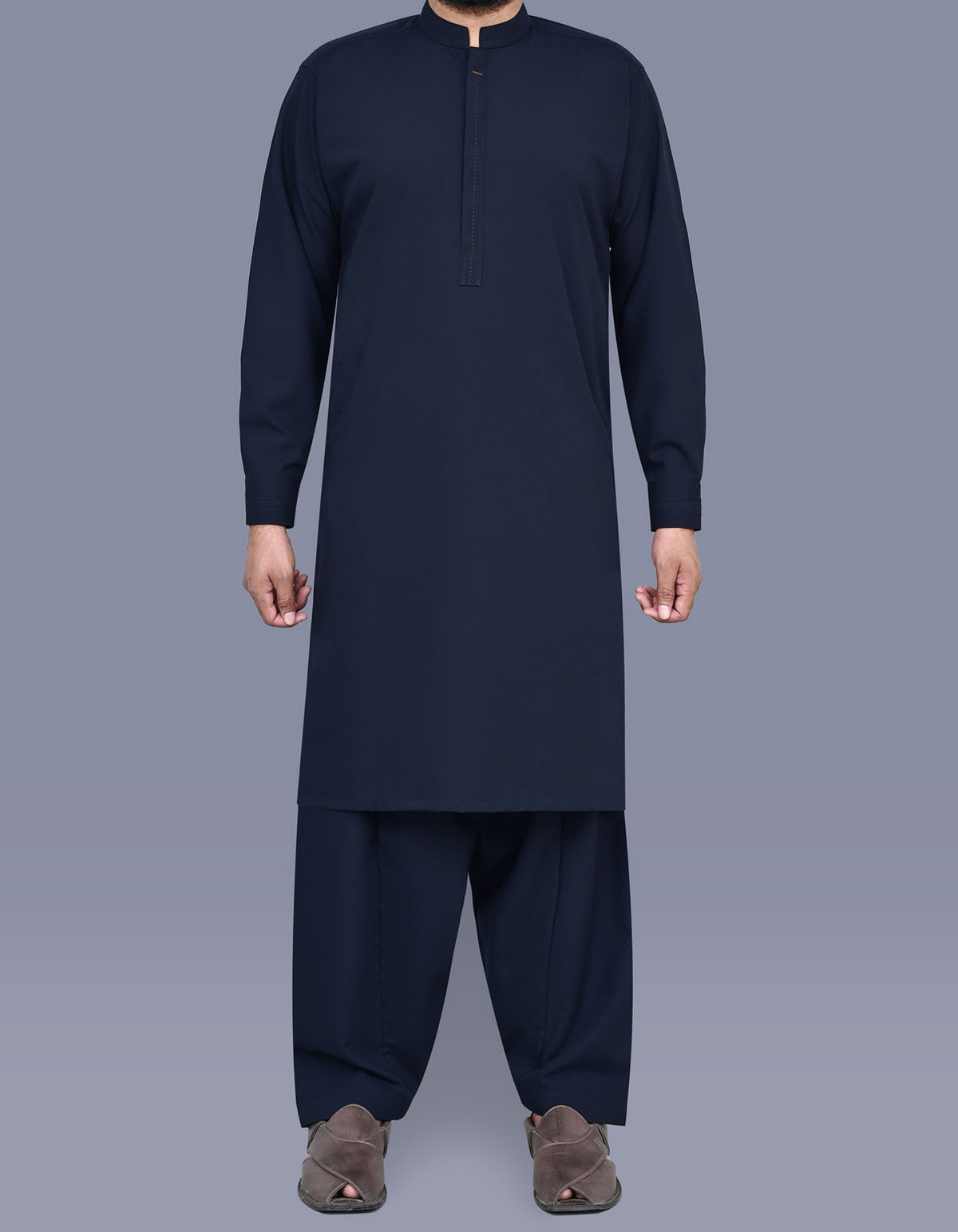 Navy Plain Kameez Shalwar KS2558R-XS