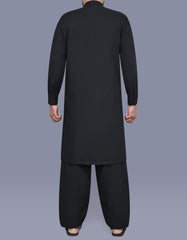Black Slub Kameez Shalwar KS2559S-L