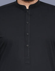 Black Slub Kameez Shalwar KS2559S-S