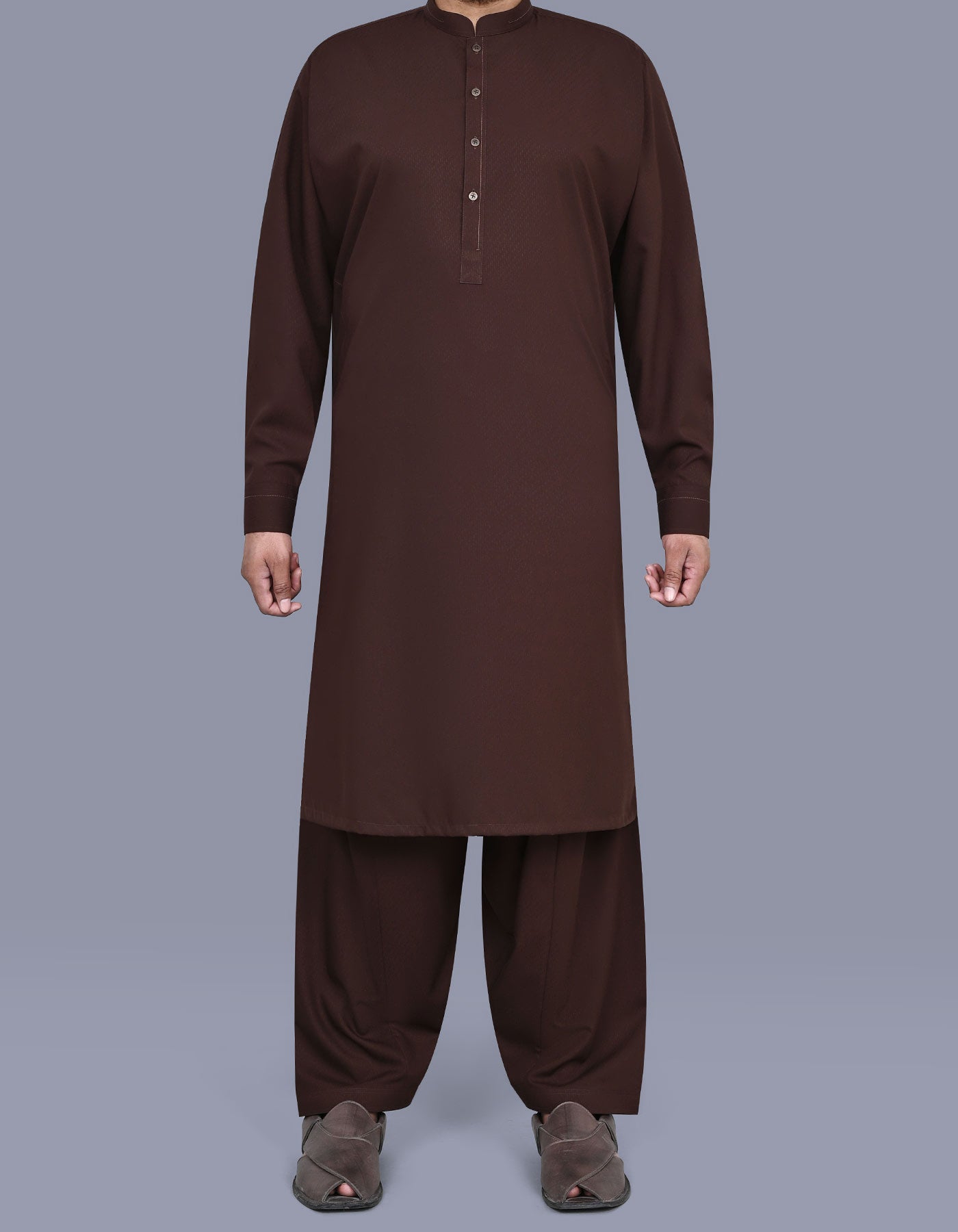 Chocolate Slub Kameez Shalwar KS2560R-XS