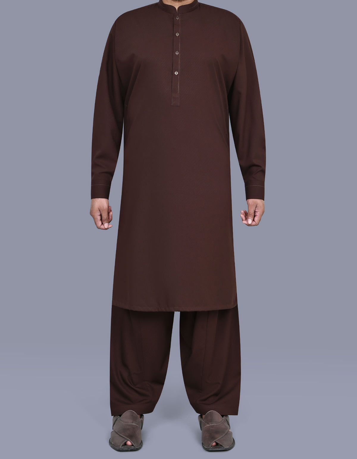 Chocolate Slub Kameez Shalwar KS2560R-XS