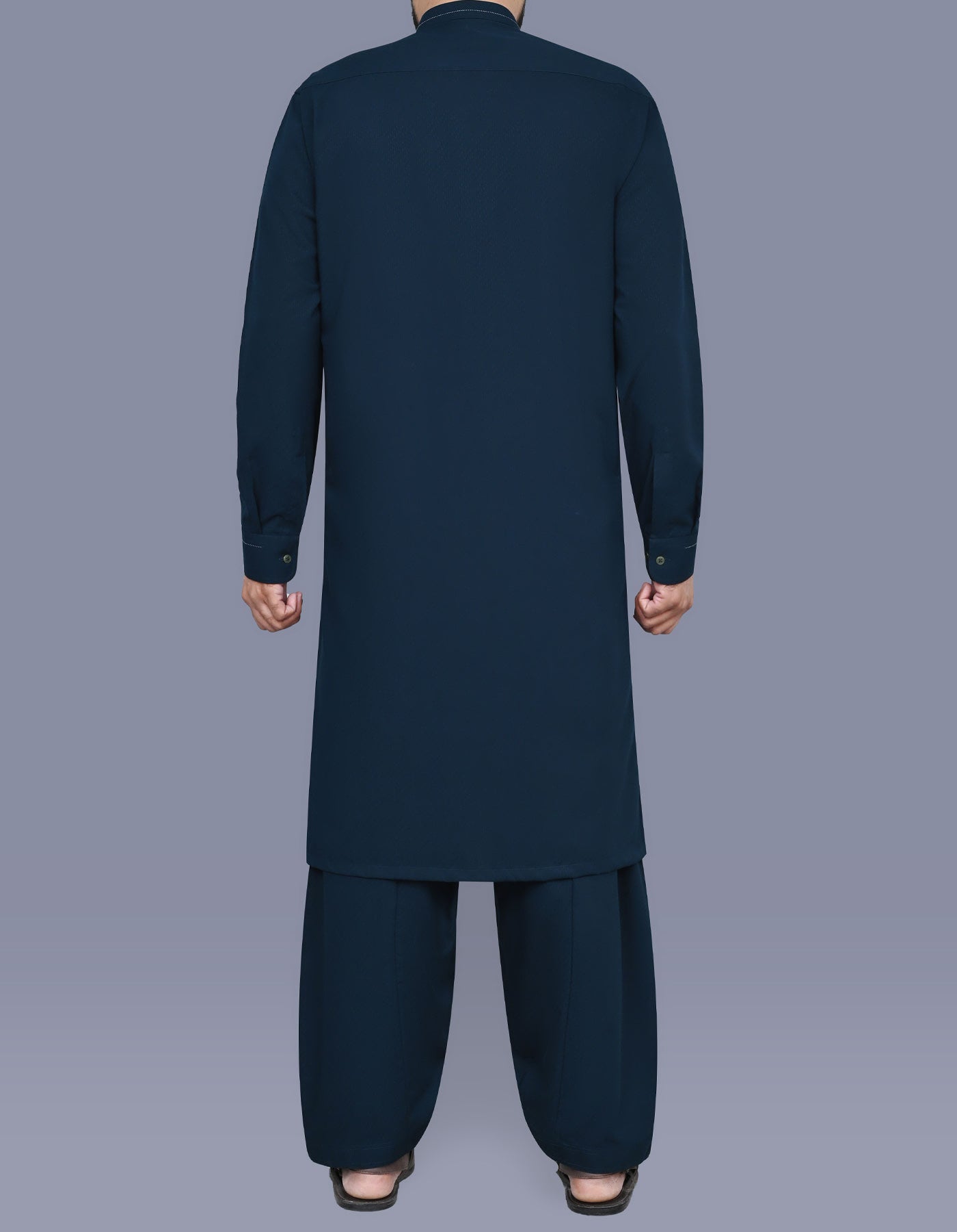 Navy Slub Kameez Shalwar KS2561R-L