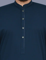 Navy Slub Kameez Shalwar KS2561R-S