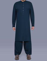 Navy Slub Kameez Shalwar KS2561R-XS