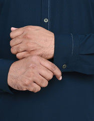 Navy Slub Kameez Shalwar KS2561S-M