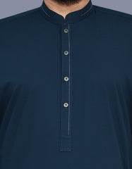 Navy Slub Kameez Shalwar KS2561S-S