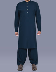 Navy Slub Kameez Shalwar KS2561S-XS