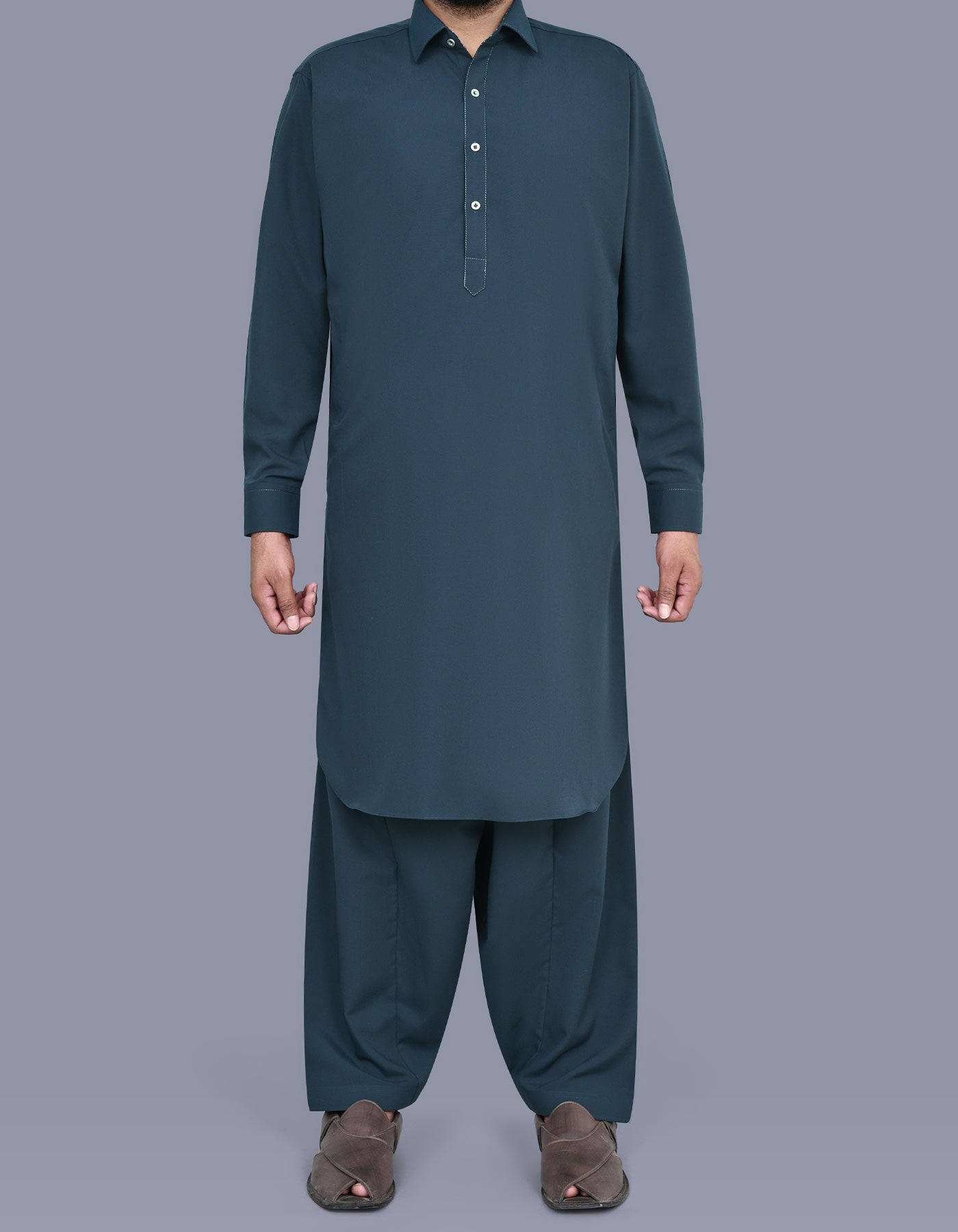 D Grey Plain Kameez Shalwar KS2566S-XS