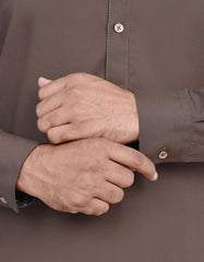 L Brown Plain Kameez Shalwar KS2567R-L