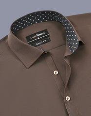 L Brown Plain Kameez Shalwar KS2567R-M