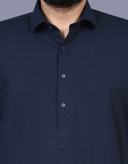 Navy Texture Kameez Shalwar KS2571S-S