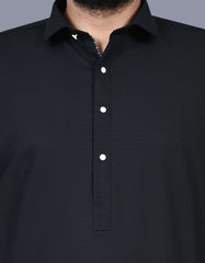 Black Texture Kameez Shalwar KS2572R-S