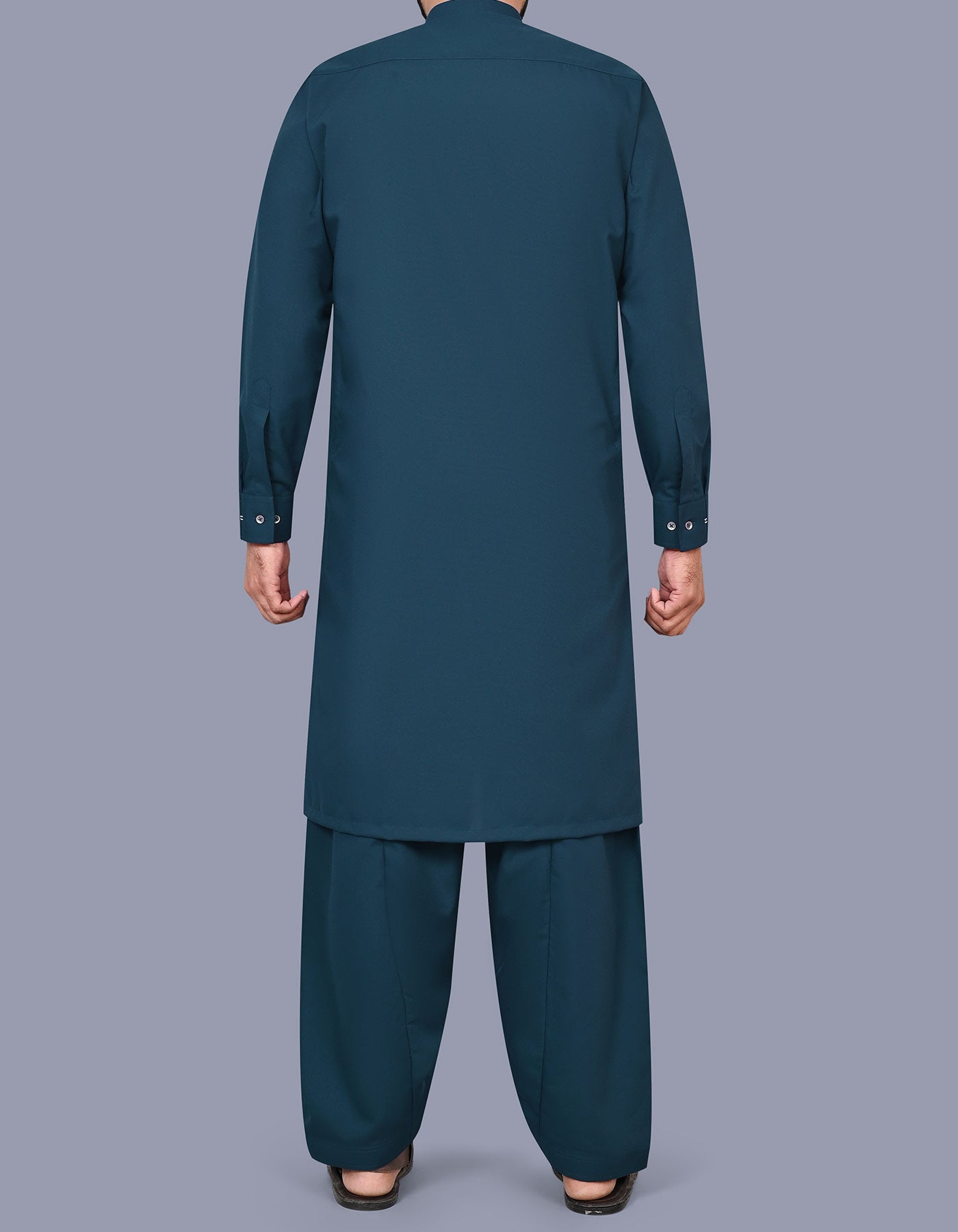 D Blue Plain Kameez Shalwar KS2573R-L