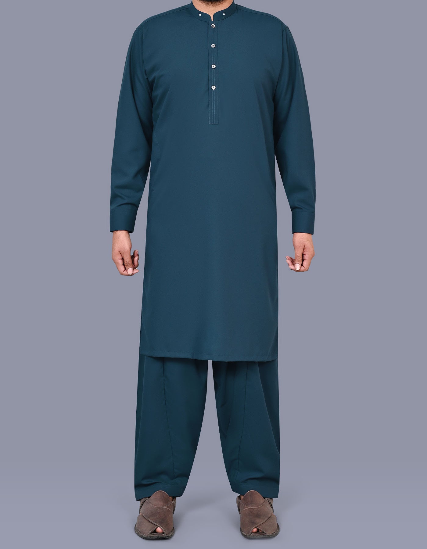 D Blue Plain Kameez Shalwar KS2573R-XS