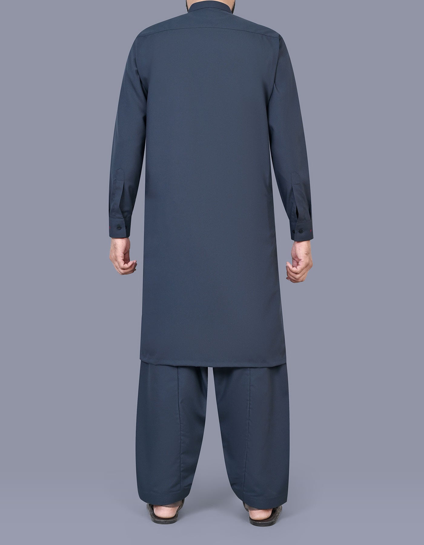 M Grey Plain Kameez Shalwar KS2575R-L