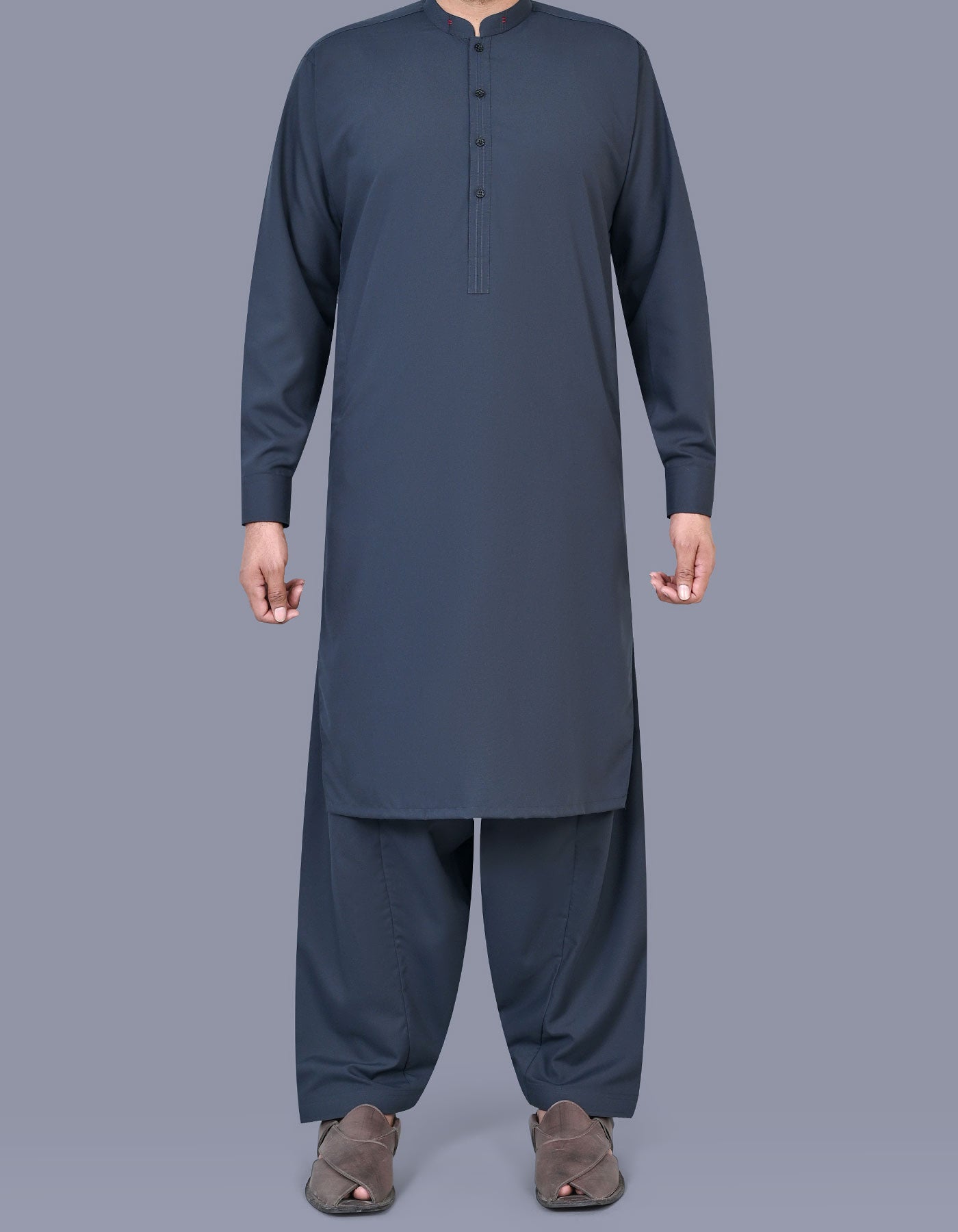M Grey Plain Kameez Shalwar KS2575R-XS