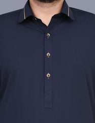 Navy Plain Kameez Shalwar KS2600S-S