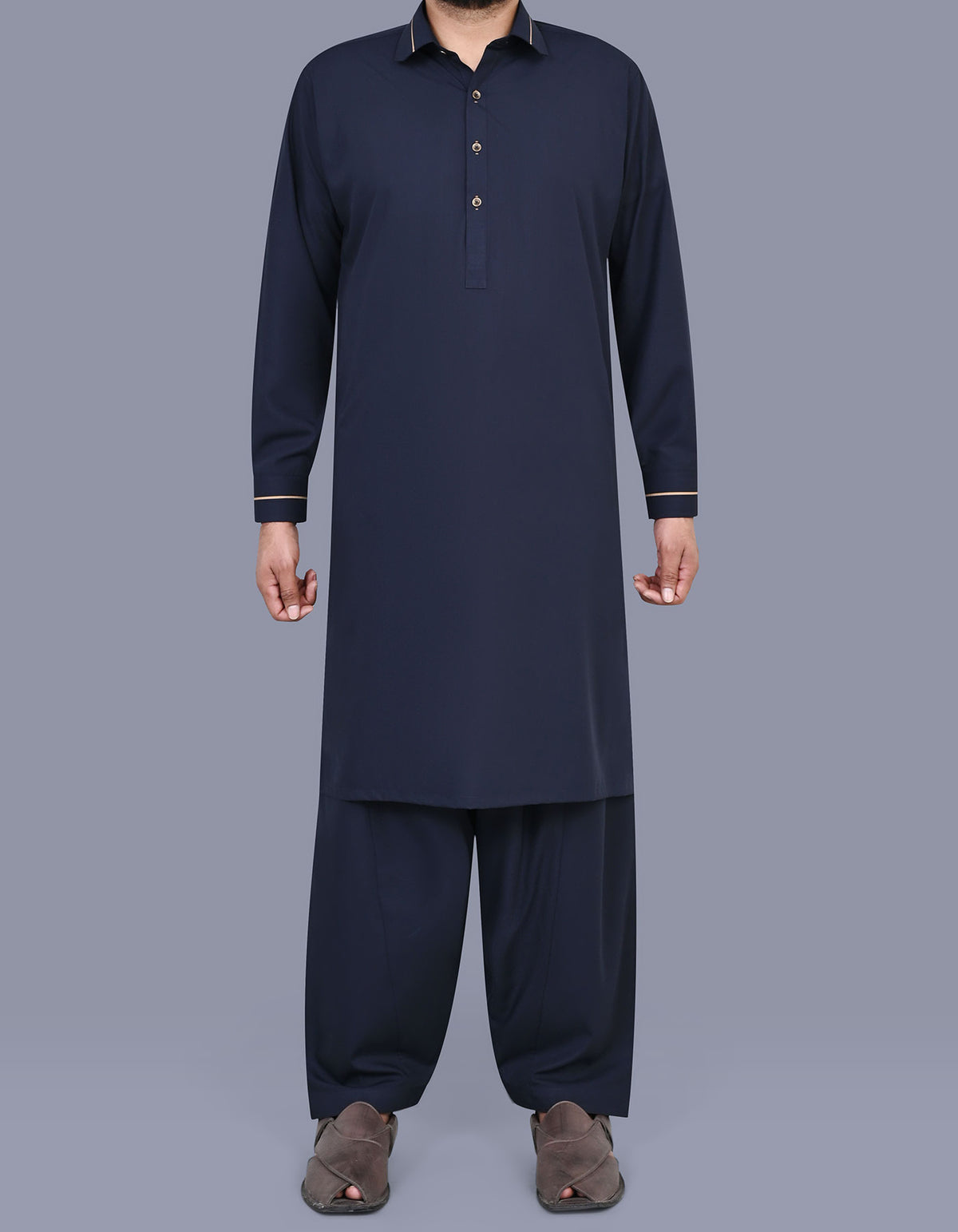 Navy Plain Kameez Shalwar KS2600S-XS