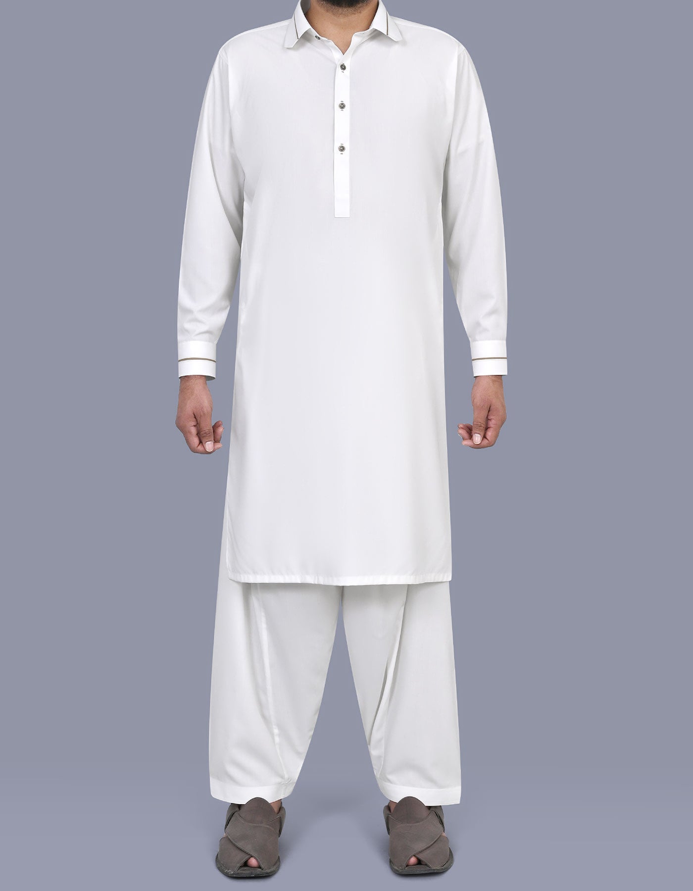 White Plain Kameez Shalwar KS2601S-XS