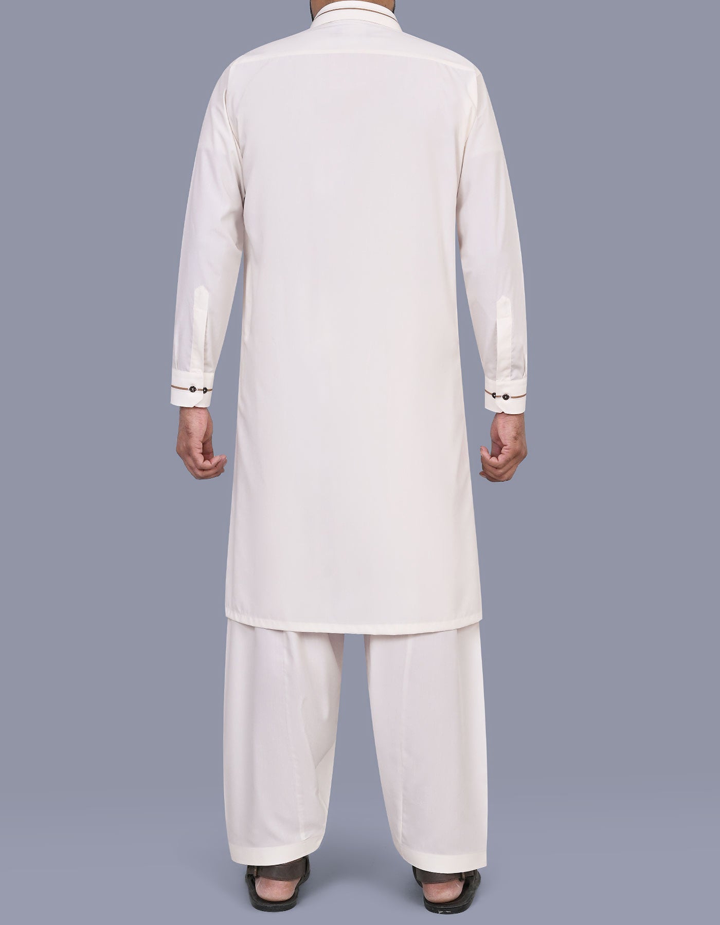 Cream Plain Kameez Shalwar KS2602S-L