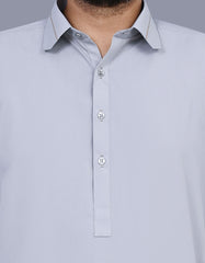 L Grey Plain Kameez Shalwar KS2603R-S